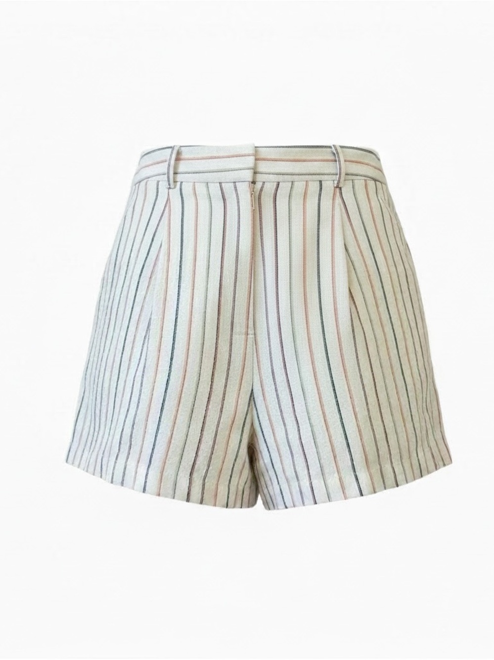 Striped High-Waist Women’s Shorts in Off White
